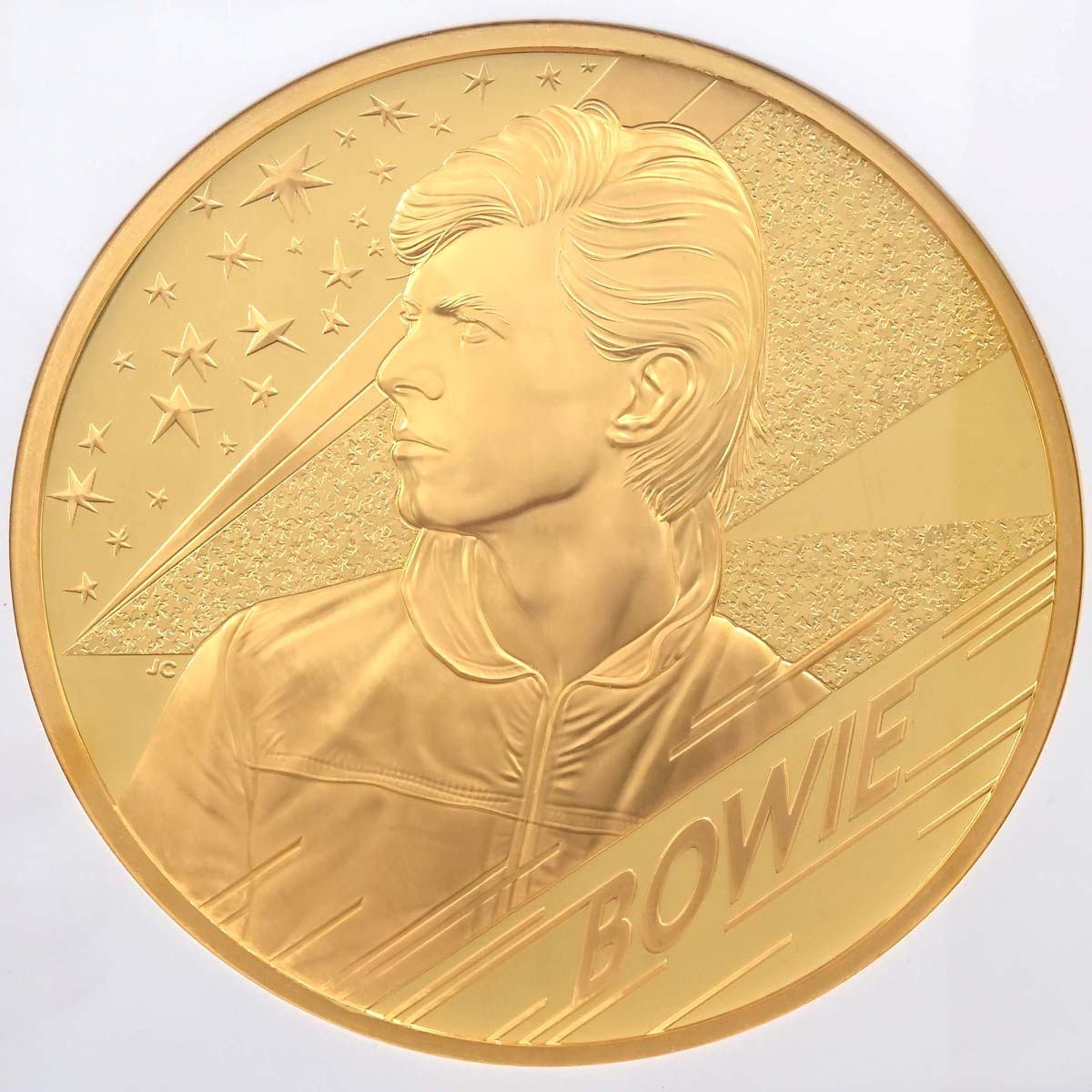 UK20DBKG 2020 Music Legends David Bowie 1 Kilo Gold Proof PF 70 Reverse