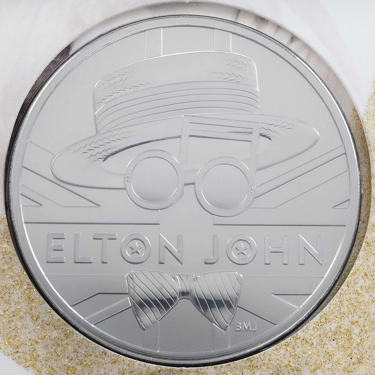 UK20E1BU 2020 Music Legends Elton John £5 Crown Brilliant Uncirculated In Folder Reverse
