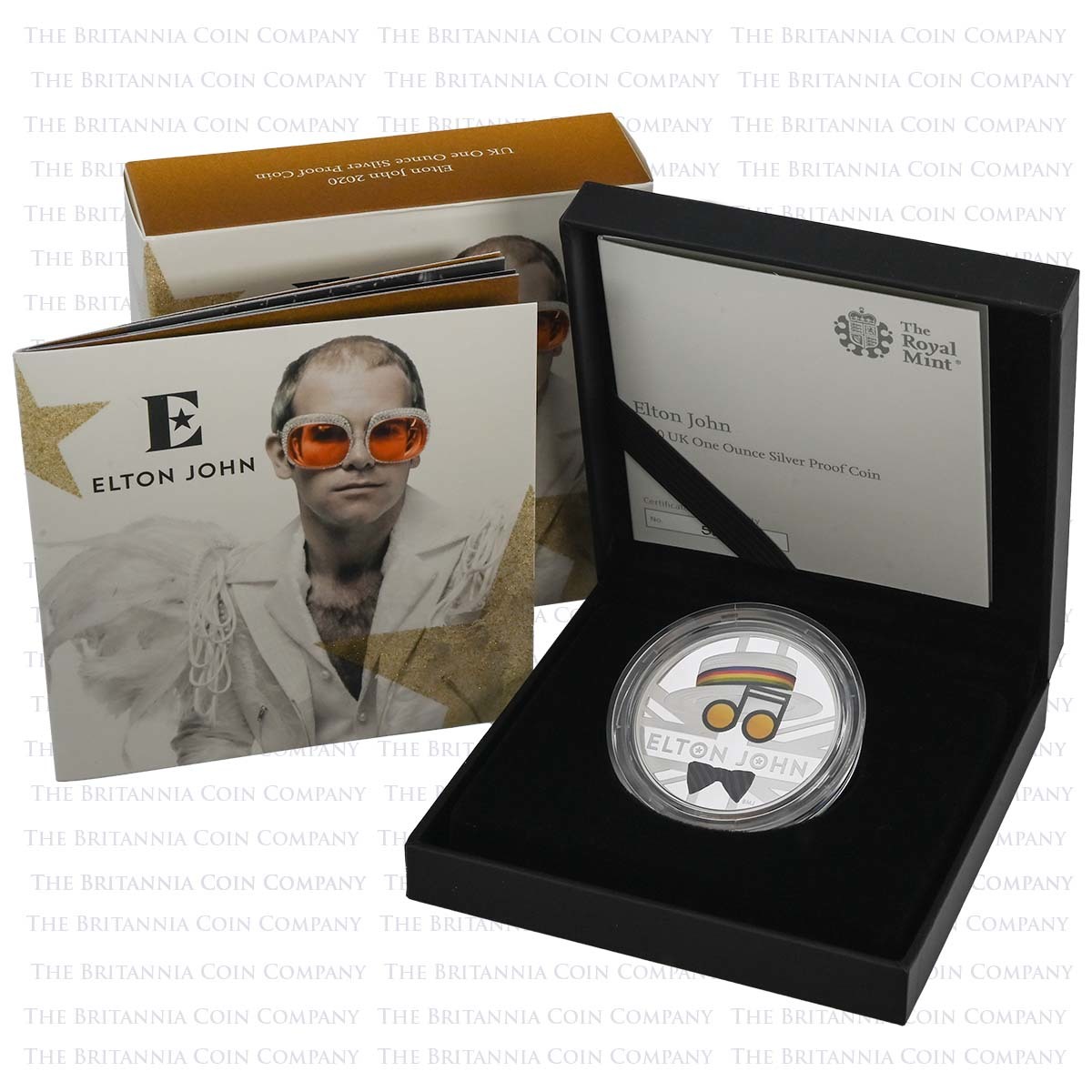 UK20EJ1S 2020 Music Legends Elton John 1oz Silver Proof Boxed
