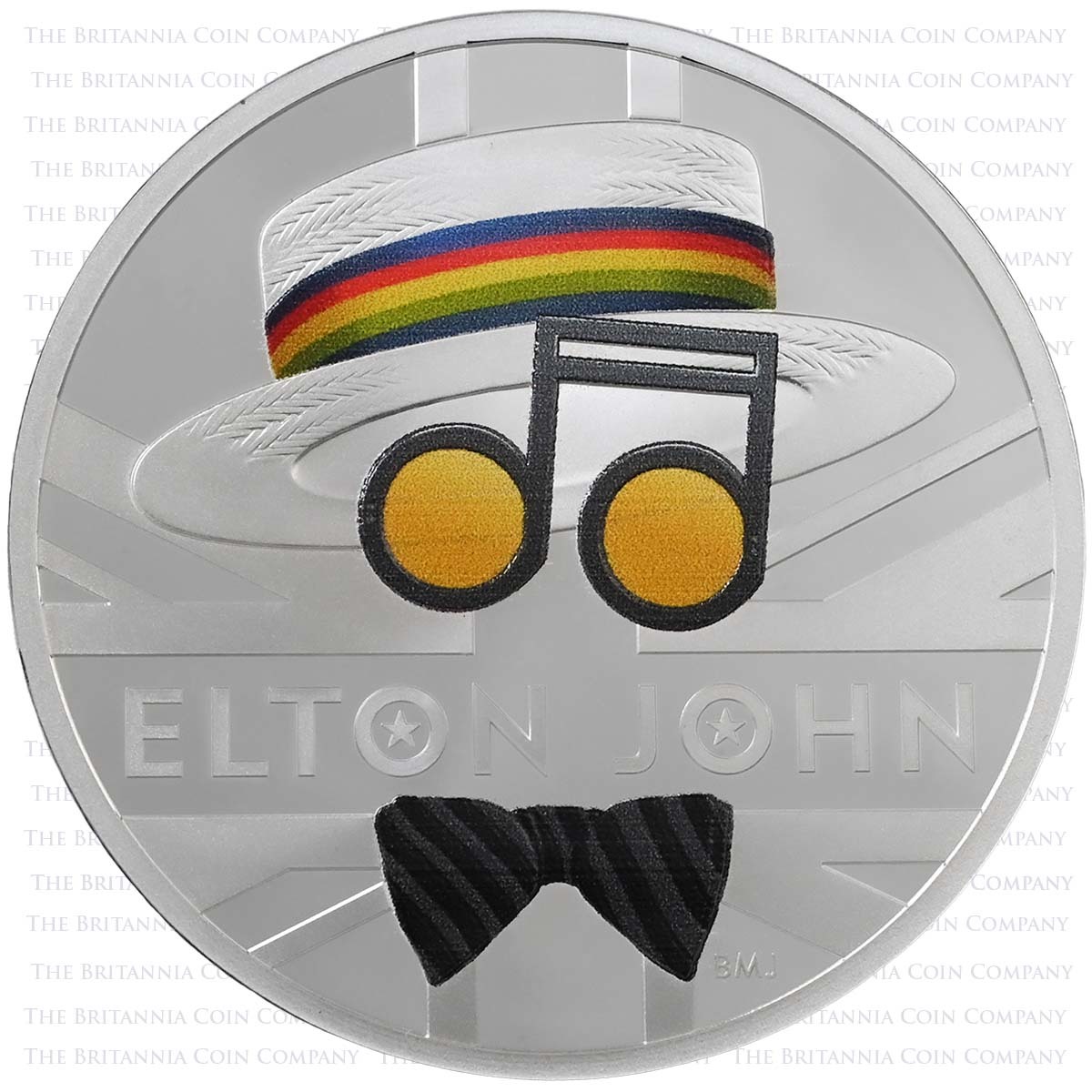 UK20EJ1S 2020 Music Legends Elton John 1oz Silver Proof Reverse