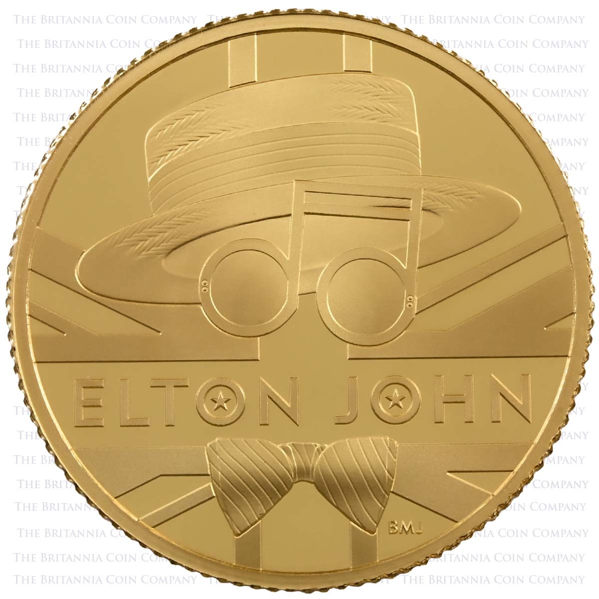UK20EJQG 2020 Music Legends Elton John 1/4oz Gold Proof Reverse