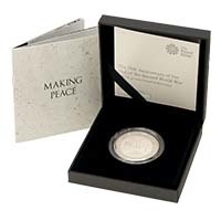 UK20EWPF 2020 War and Peace End of WW2 £5 Crown Piedfort Silver Proof Thumbnail