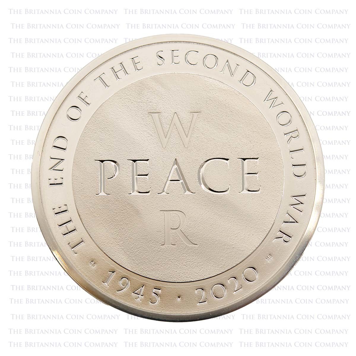 UK20EWPF 2020 War and Peace End of WW2 £5 Crown Piedfort Silver Proof Reverse