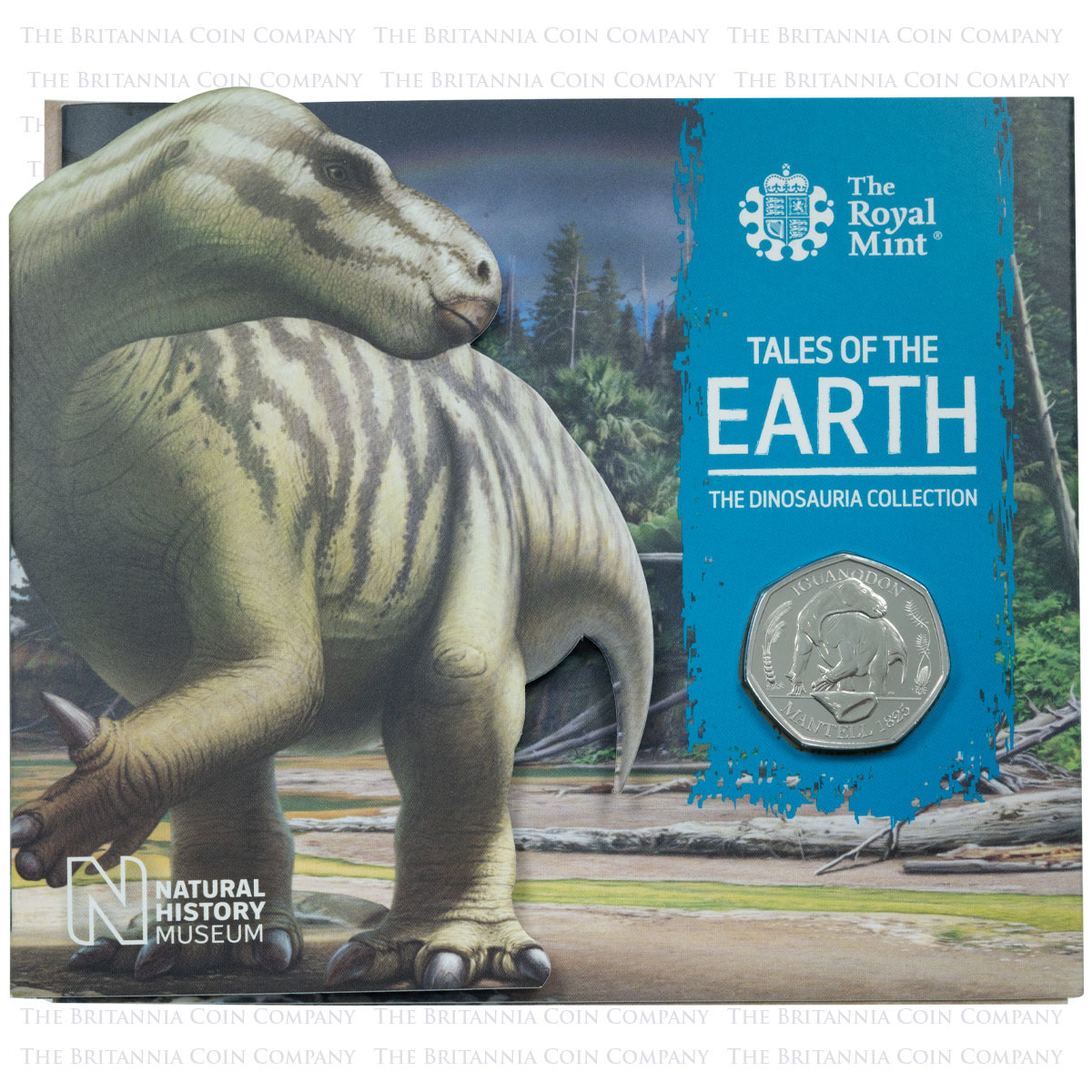 UK20IGBU 2020 Dinosauria Iguanodon Fifty Pence Brilliant Uncirculated Coin In Folder