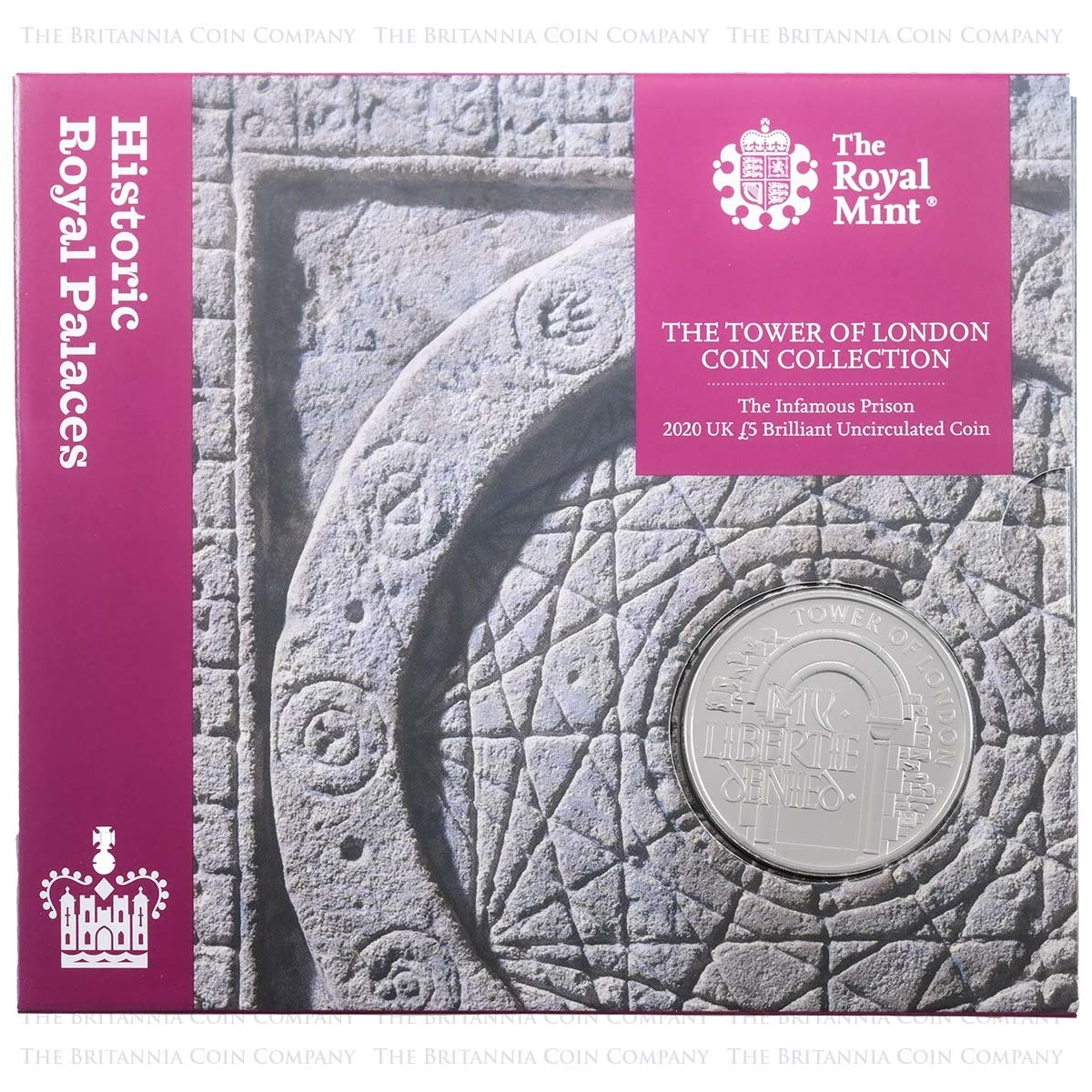 UK20IPBU 2020 Tower Of London Infamous Prison Five Pound Crown Brilliant Uncirculated Coin In Folder