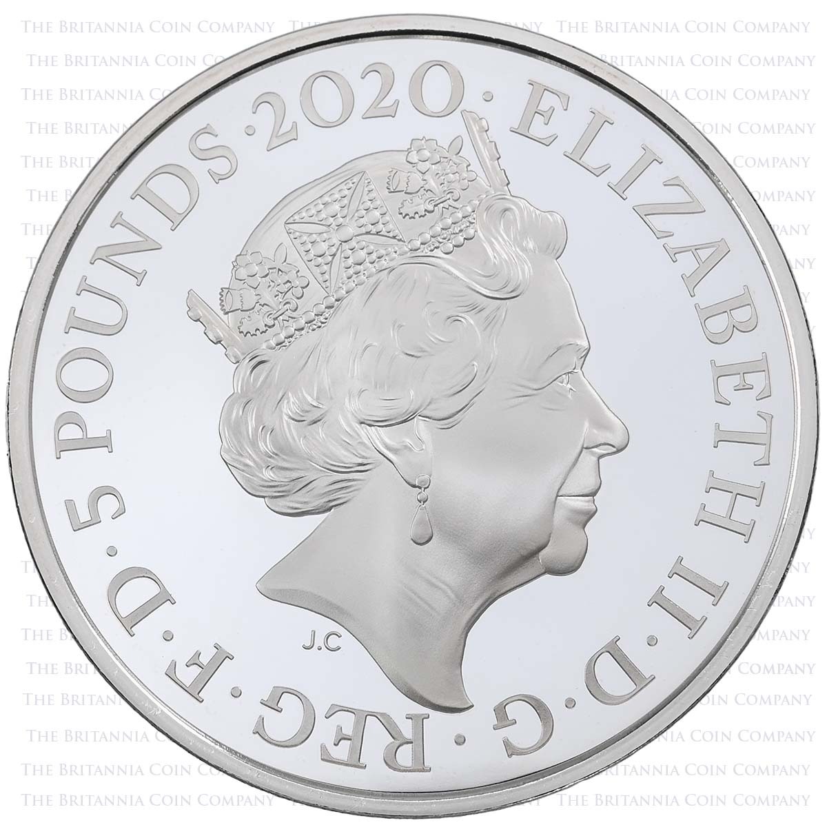 UK20IPSP 2020 Tower of London The Infamous Prison £5 Crown Silver Proof Obverse