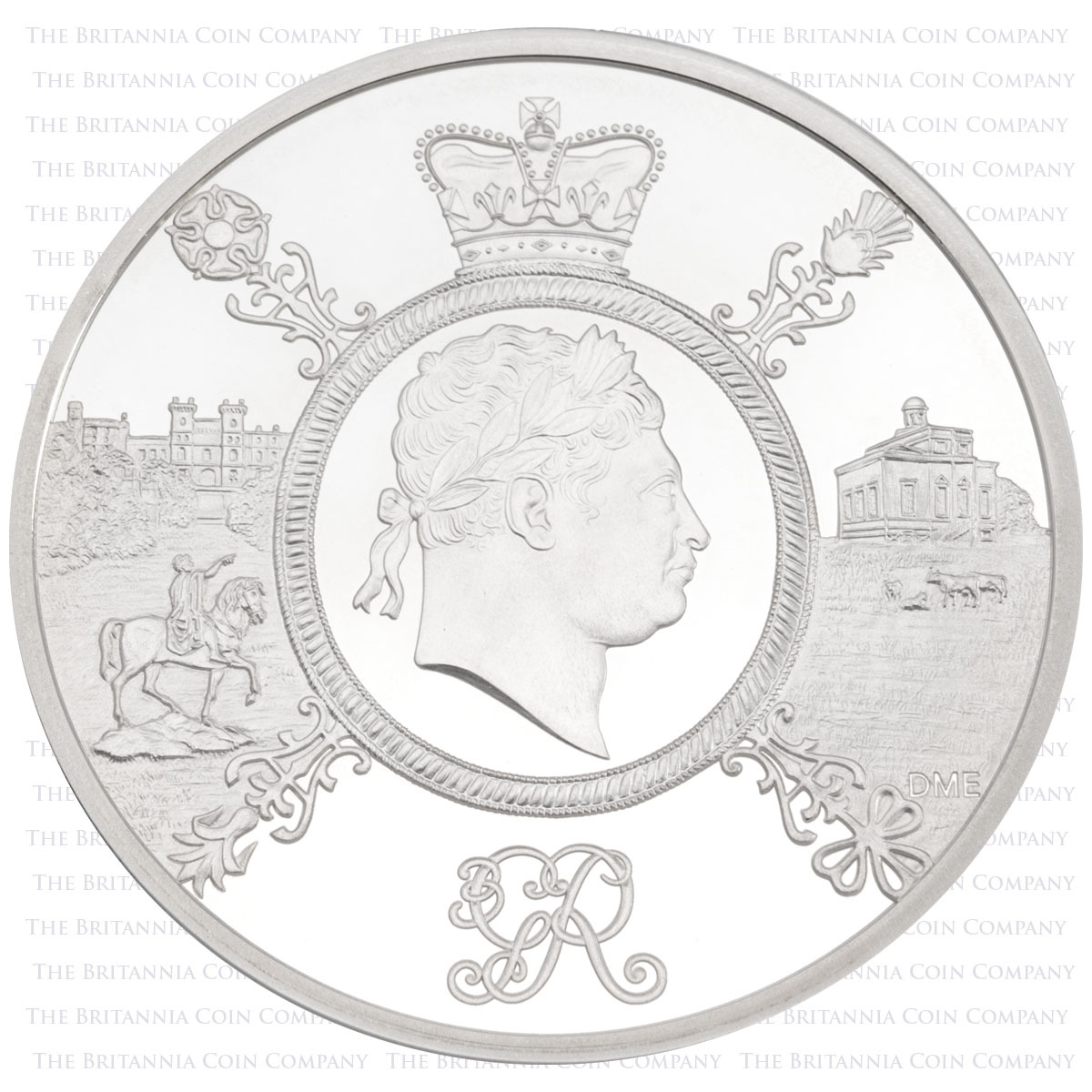 Reverse of UK20KGSP 2020 King George III Five Pound Silver Proof Coin