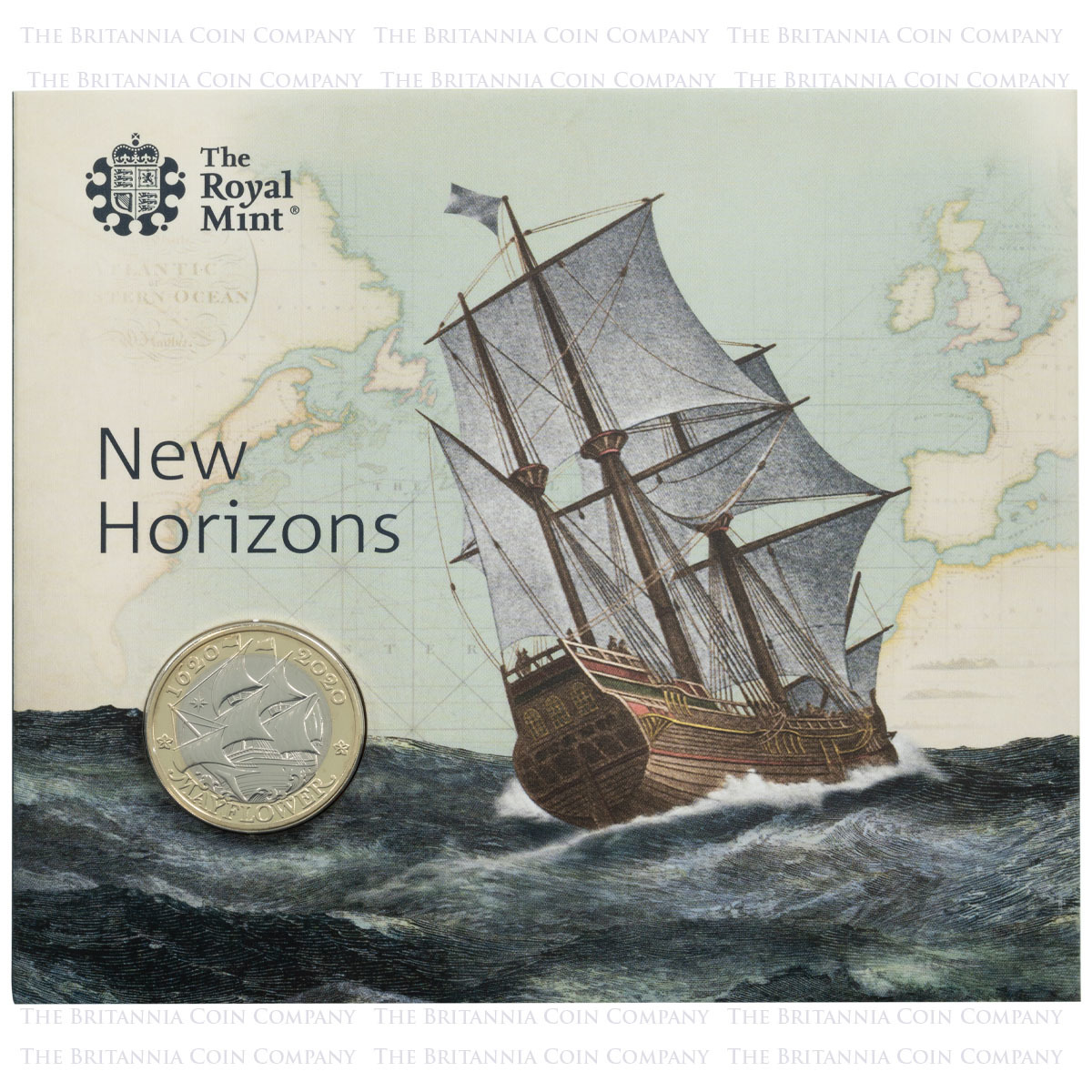 UK20MFBU 2020 Mayflower 400th Anniversary Two Pound Brilliant Uncirculated Coin In Folder