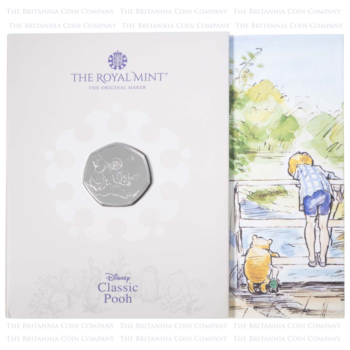 UK20PGBU 2020 Winnie The Pooh Piglet Fifty Pence Brilliant Uncirculated Coin In Folder Packaging