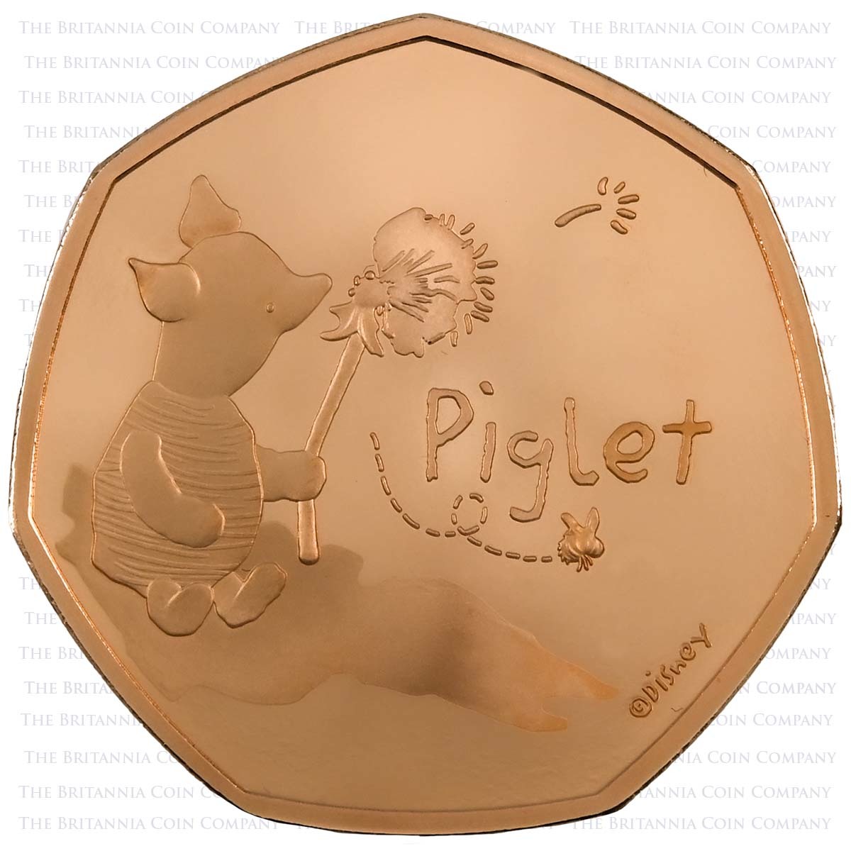 UK20PGGP 2020 Piglet Winnie the Pooh 50p Gold Proof Reverse