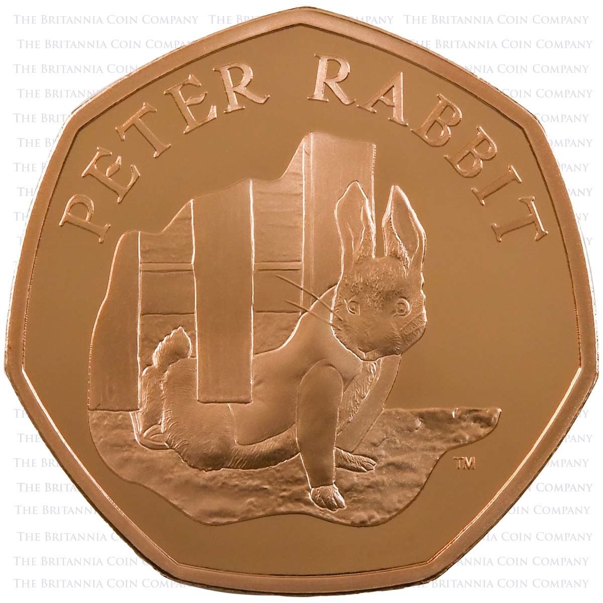 UK20PRGP 2020 Beatrix Potter Peter Rabbit Fifty Pence Gold Proof Coin Reverse