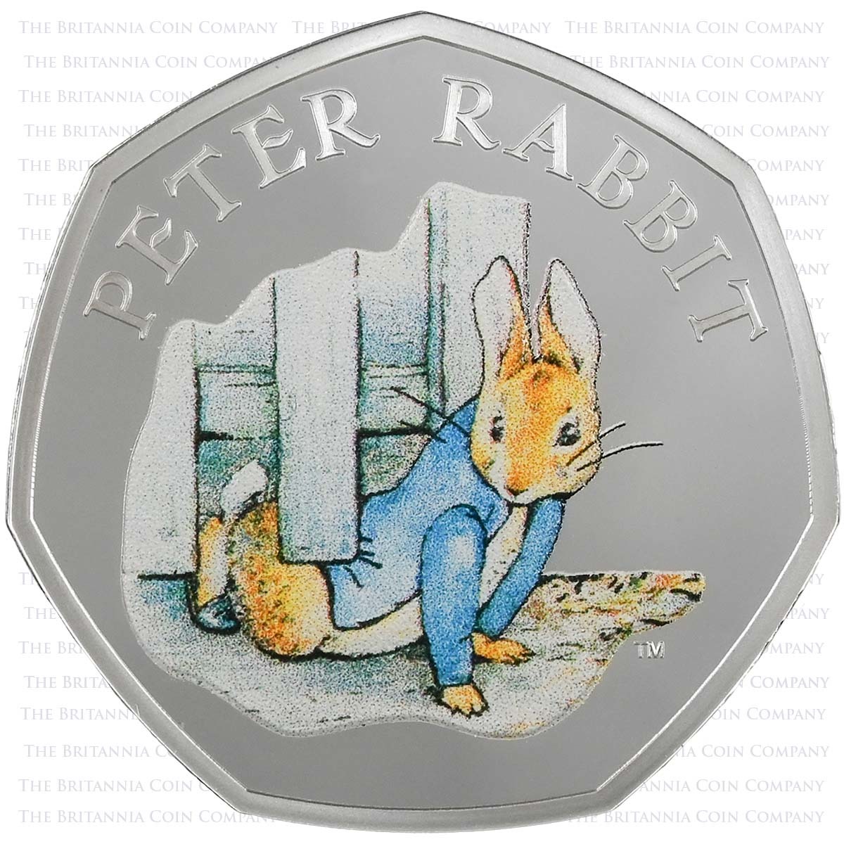 UK20PRSP 2020 Beatrix Potter Peter Rabbit Fifty Pence Colour Printed Silver Proof Coin Reverse