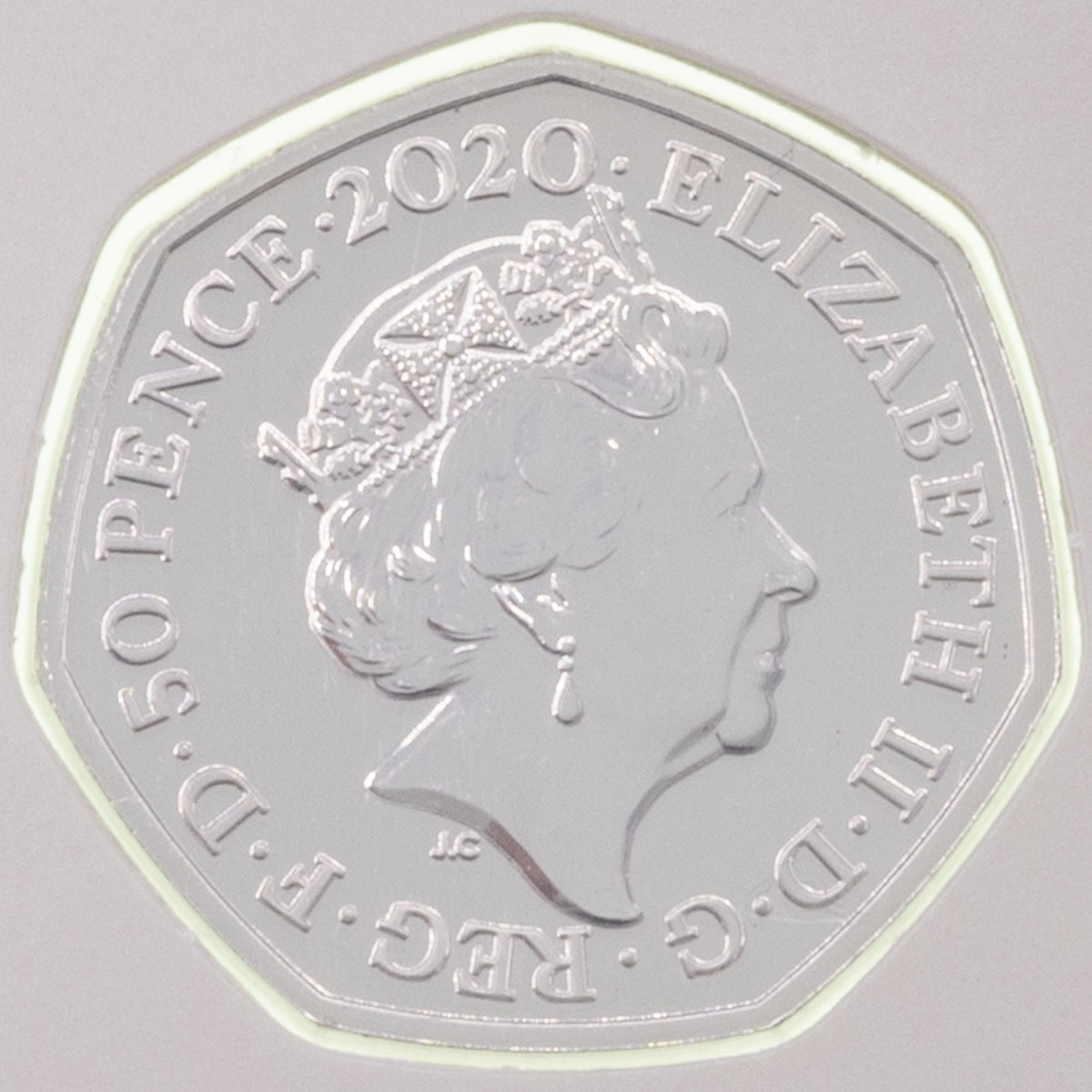 UK20PXBU 2020 Diversity Built Britain Fifty Pence Brilliant Uncirculated Coin In Folder Obverse
