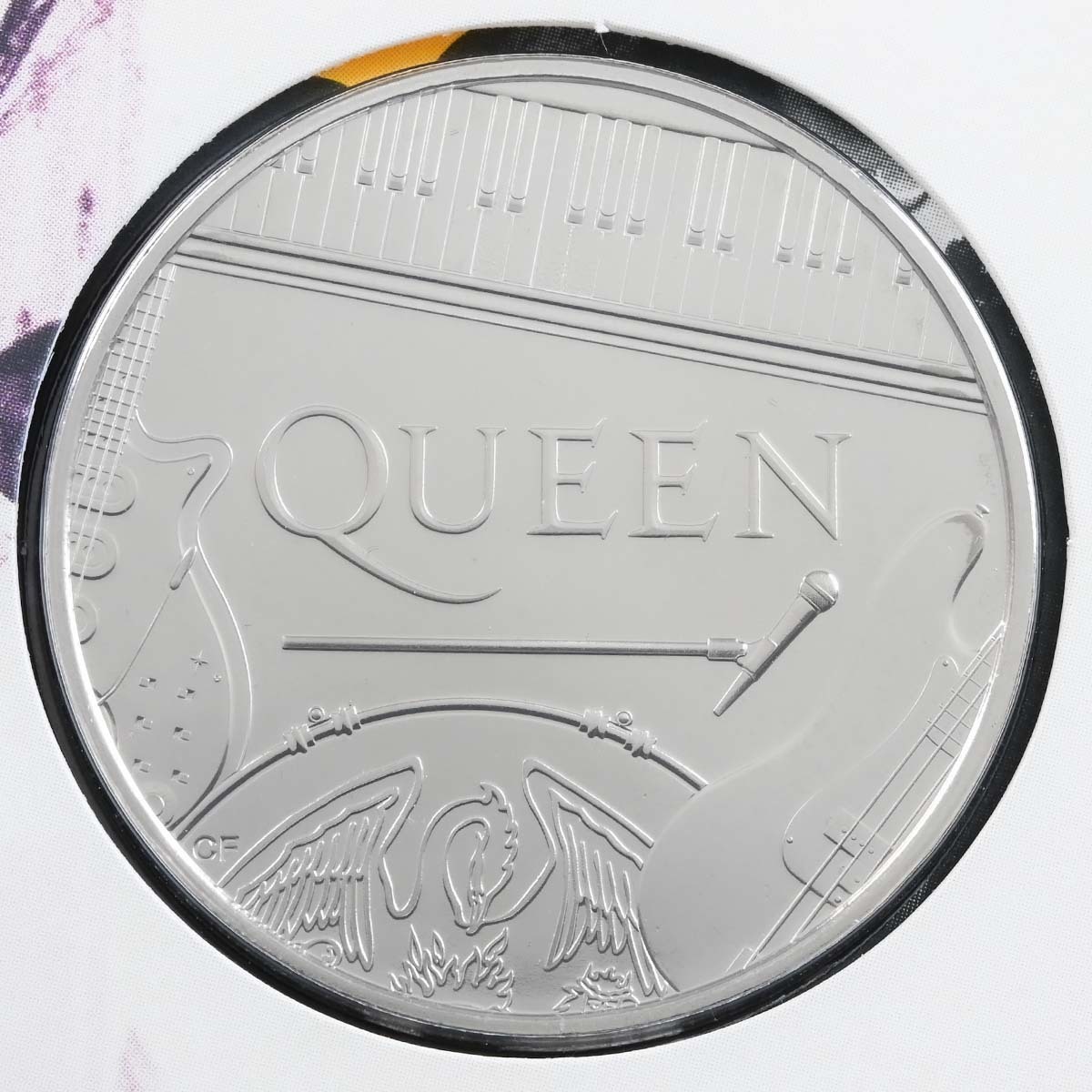UK20Q1BU 2020 Music Legends Queen £5 Crown Brilliant Uncirculated In Folder Reverse