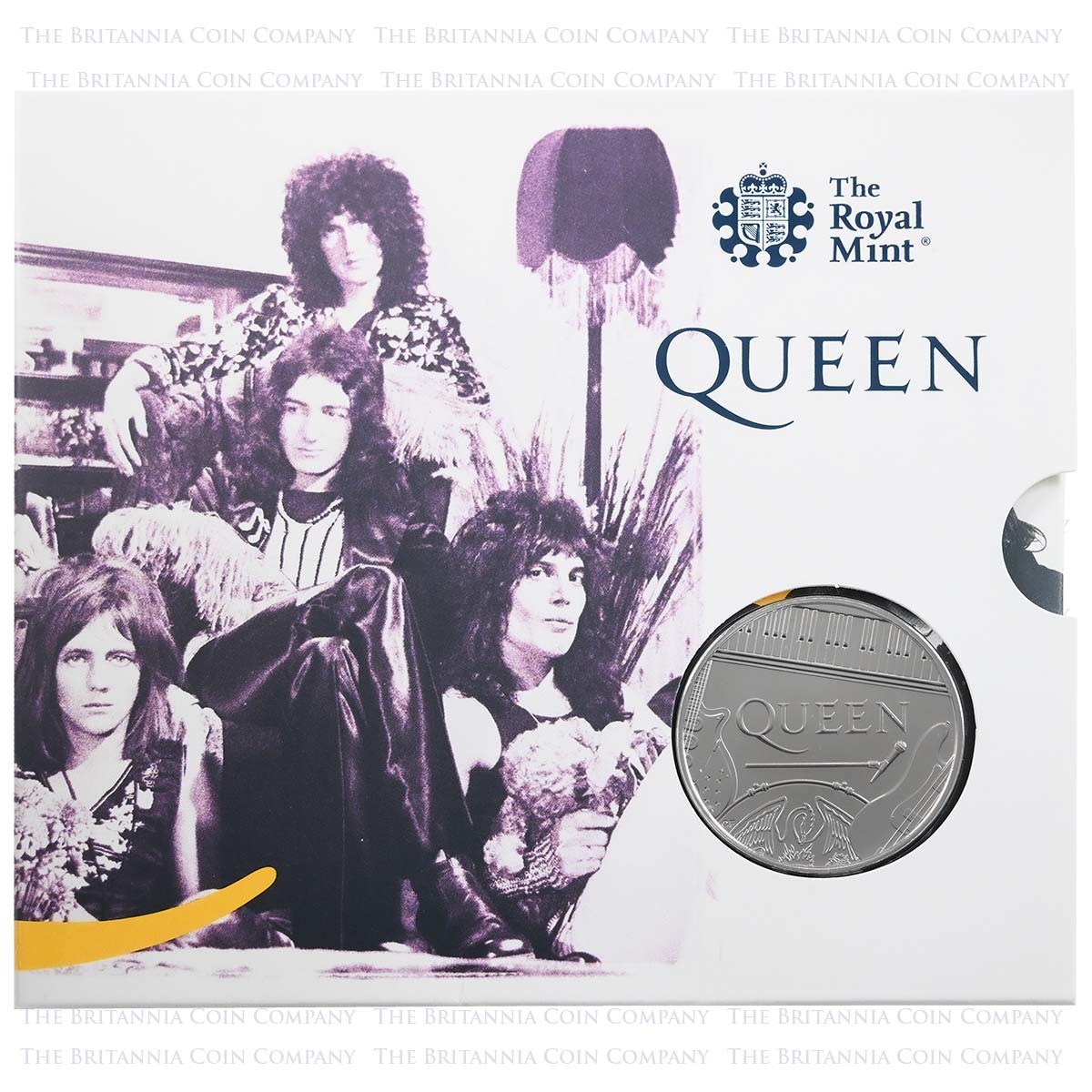 UK20Q1BU 2020 Music Legends Queen £5 Crown Brilliant Uncirculated In Folder Packaging