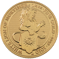 2020 Queen's Beasts Lion Of Mortimer Quarter Ounce Gold Bullion Coin Thumbnail