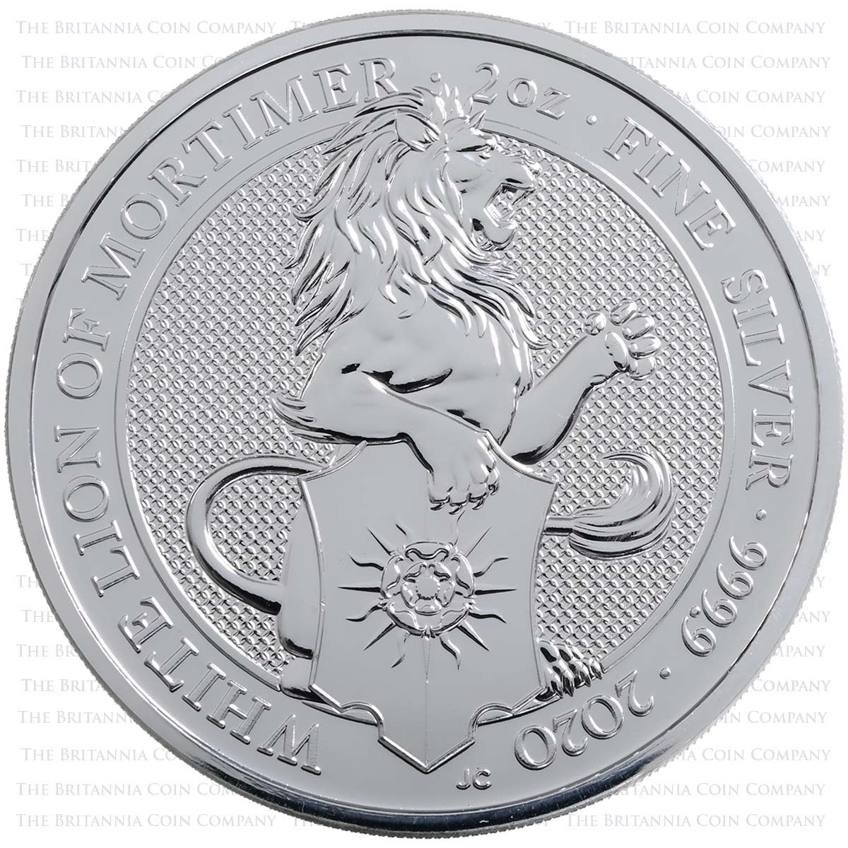 2020 Queen's Beasts Lion Of Mortimer 2oz Silver Bullion Reverse