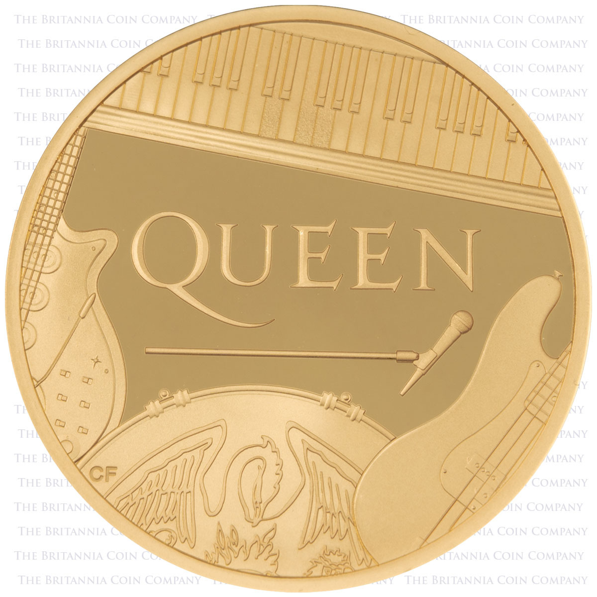 UK20QU1G 2020 Queen One Ounce Gold Proof Music Legends Coin Reverse