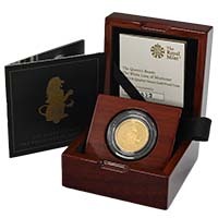 UK20QWQO 2020 The Queen's Beasts White Lion Of Mortimer Quarter Ounce Gold Proof Coin Thumbnail