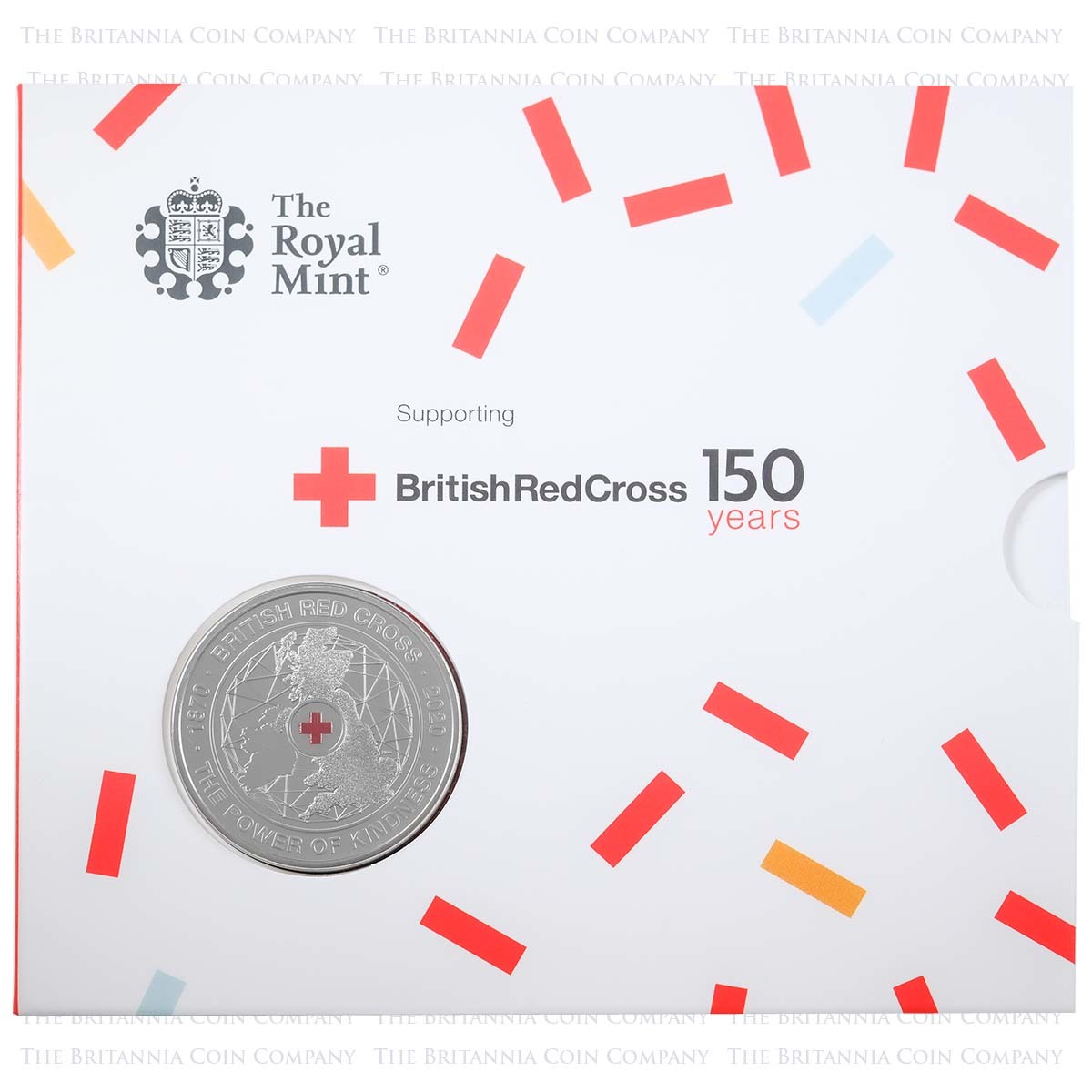 UK20RCBU 2020 British Red Cross 150th Anniversary Five Pound Crown Brilliant Uncirculated Coin In Folder