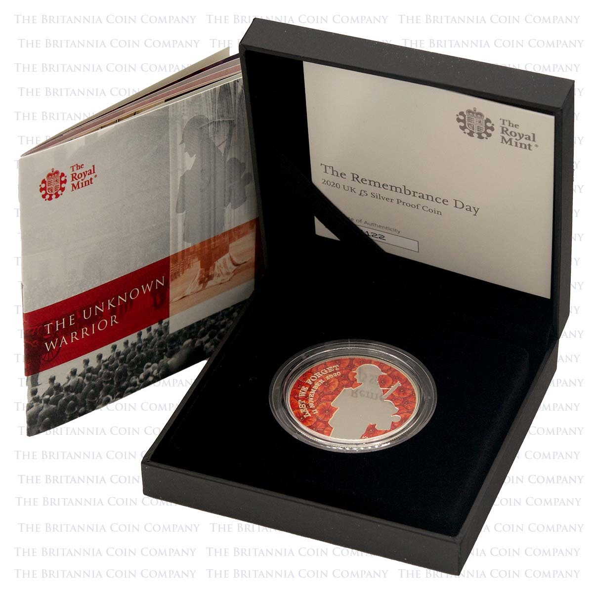 UK20RDSP 2020 Remembrance Day Unknown Warrior £5 Crown Silver Proof Boxed
