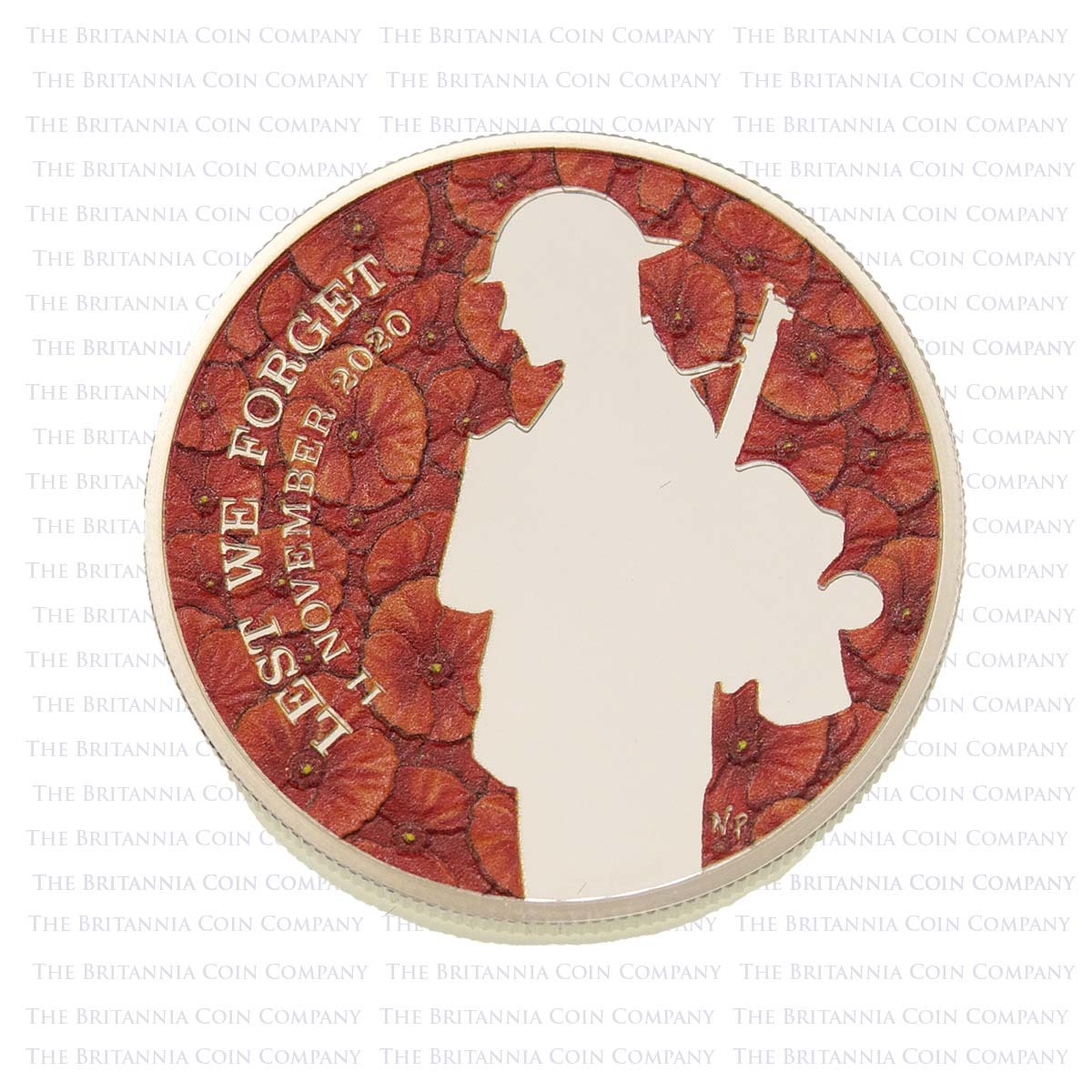 UK20RDSP 2020 Remembrance Day Unknown Warrior £5 Crown Silver Proof Reverse