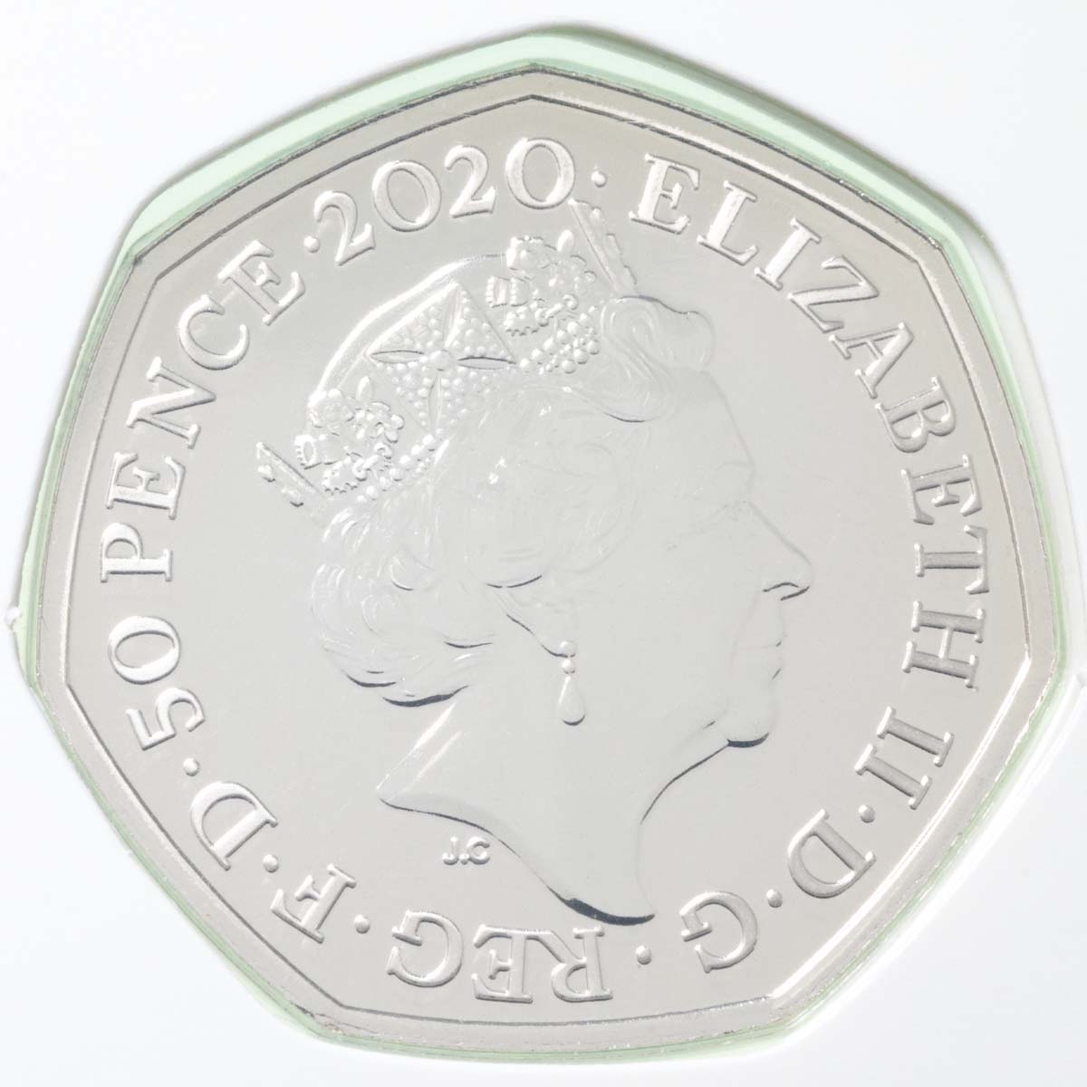 Uk20SMBU 2020 The Snowman Fifty Pence Brilliant Uncirculated Coin In Folder Obverse