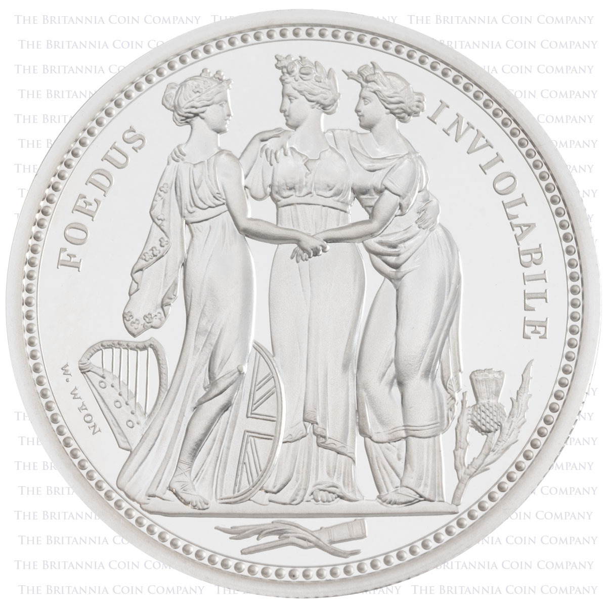 UK20WW2S 2020 Three Graces Two Ounce Silver Proof Great Engravers Coin Reverse