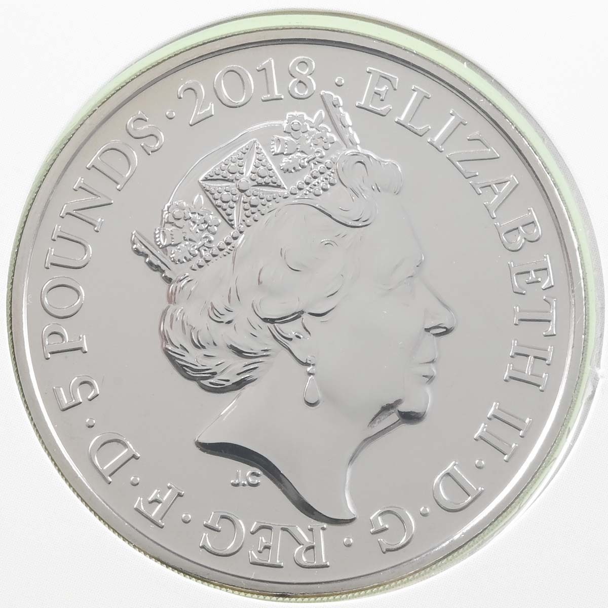UK2195BU 2021 Queen Elizabeth II 95th Birthday Five Pound Crown Brilliant Uncirculated Coin In Folder Obverse