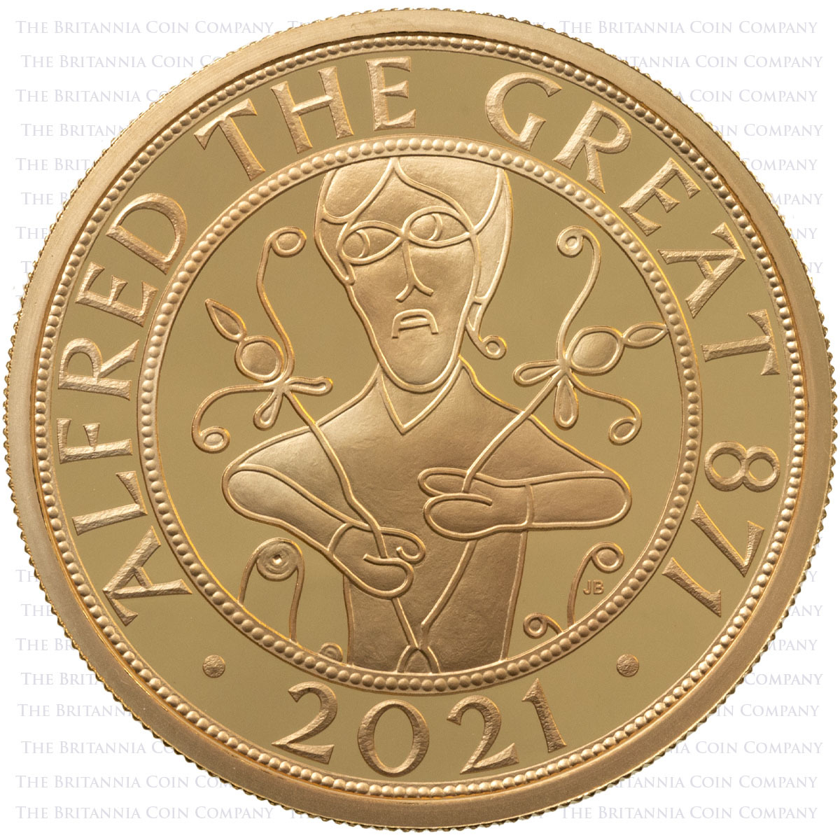 Uk21AG2O 2021 Alfred The Great Two Ounce Gold Proof Coin Reverse