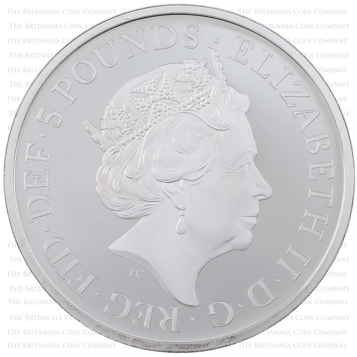 UK21AGPF 2021 Alfred the Great £5 Crown Piedfort Silver Proof Obverse