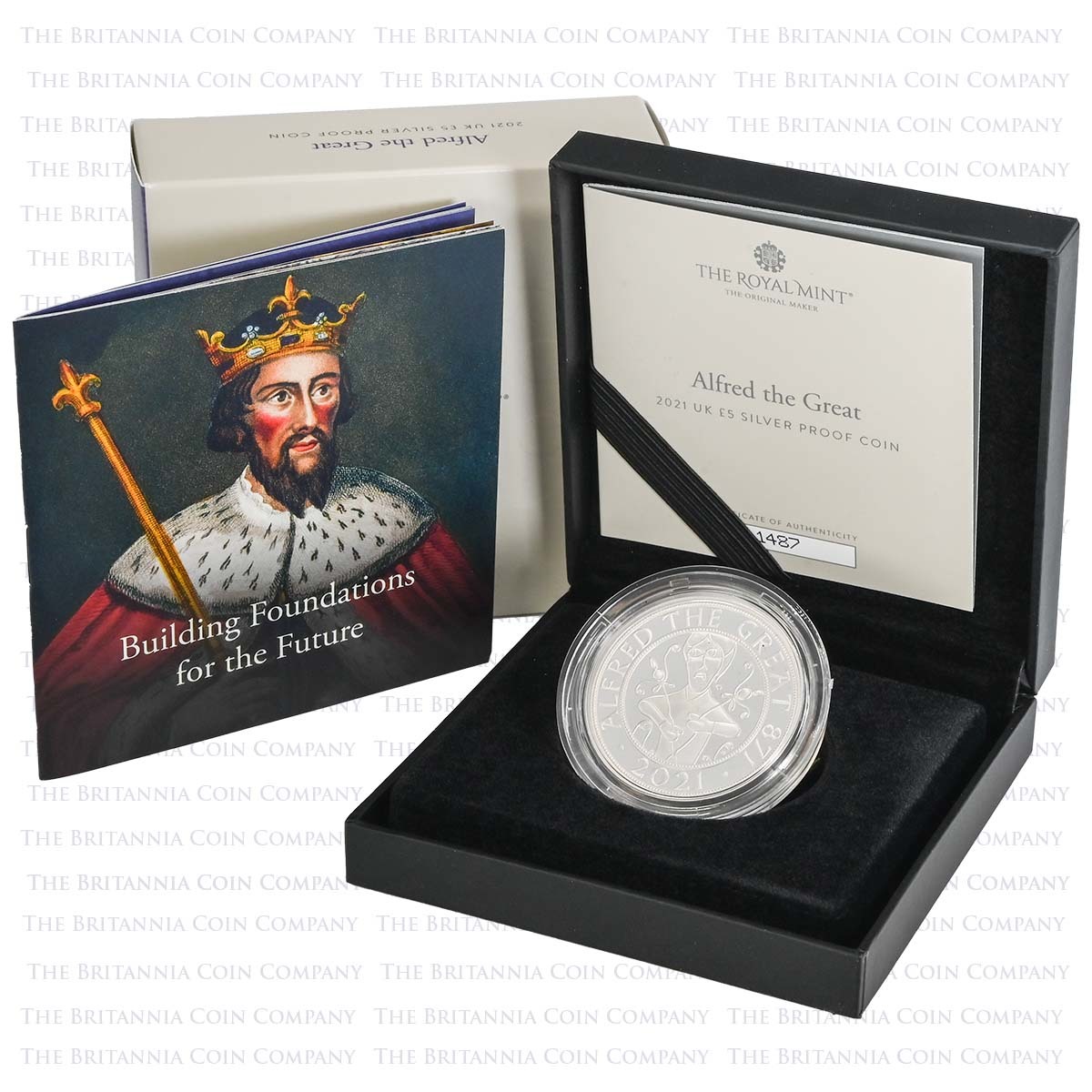 UK21AGSP 2021 Alfred The Great £5 Crown Silver Proof Boxed