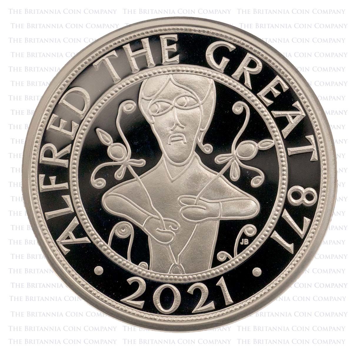 UK21AGSP 2021 Alfred the Great £5 Crown Silver Proof Reverse