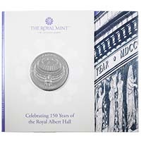 UK21AHBU 2021 Royal Albert Hall 150th Anniversary Five Pound Crown Brilliant Uncirculated Coin In Folder Thumbnail