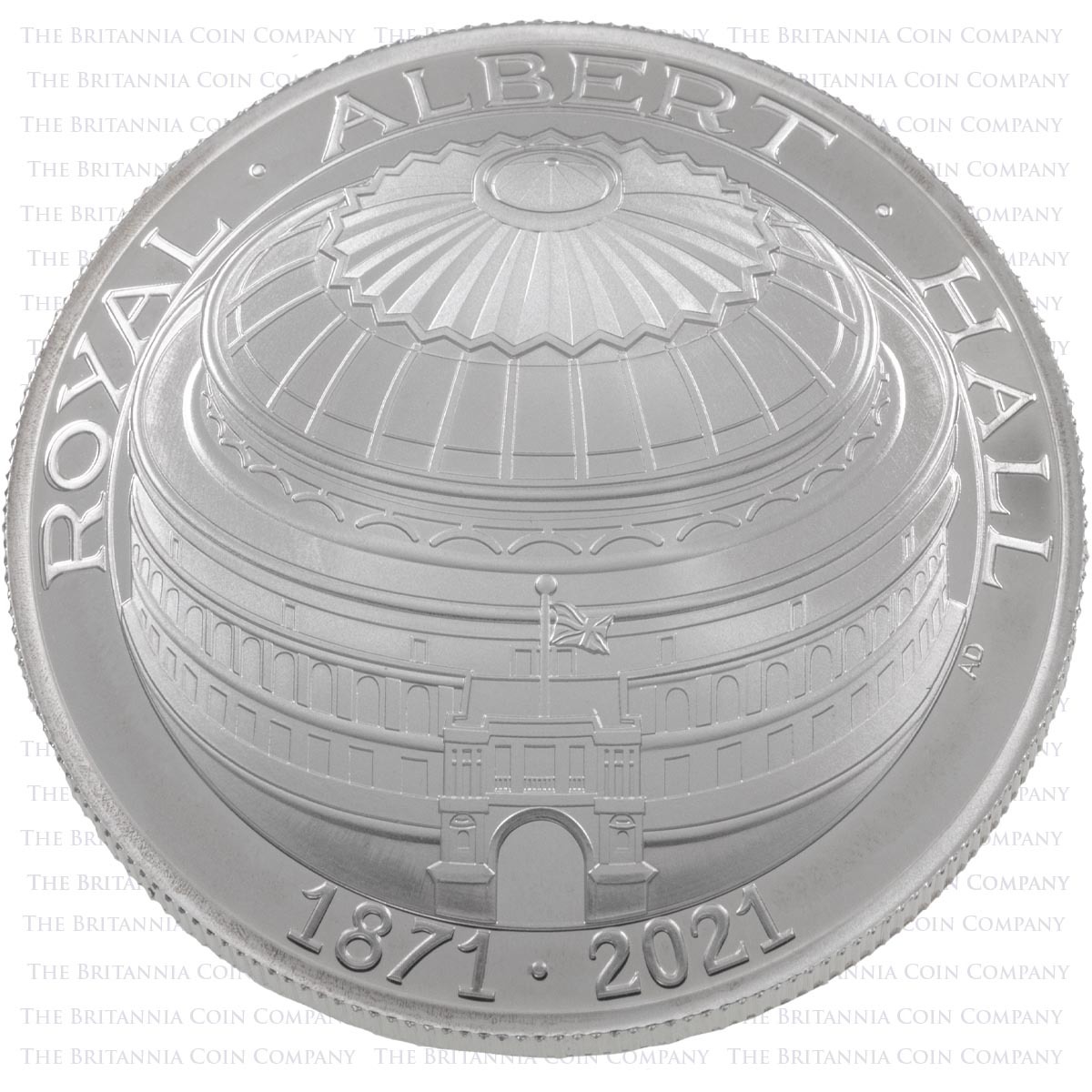 UK21AHSD 2021 Royal Albert Hall Domed Five Pound Crown Silver Proof Coin Reverse