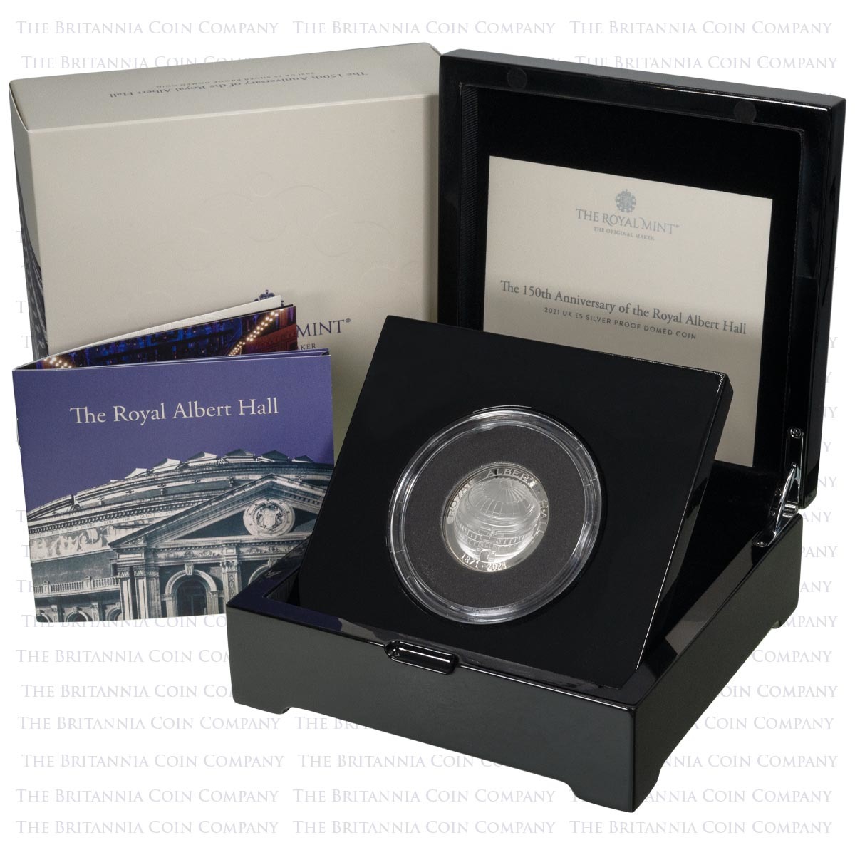 UK21AHSD 2021 Royal Albert Hall Domed Five Pound Crown Silver Proof Coin Boxed