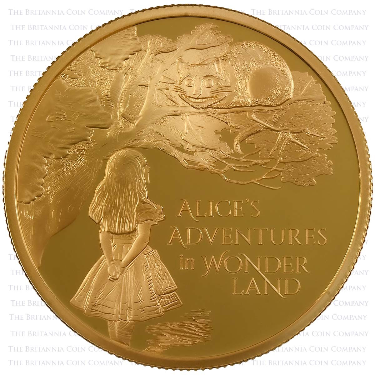 UK21AW1G 2021 Alice in Wonderland 1 Ounce Gold Proof Reverse
