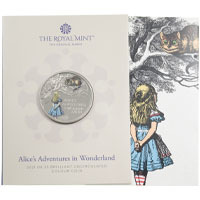 UK21AWBU 2021 Alice In Wonderland Five Pound Coloured Brilliant Uncirculated Coin In Folder Thumbnail
