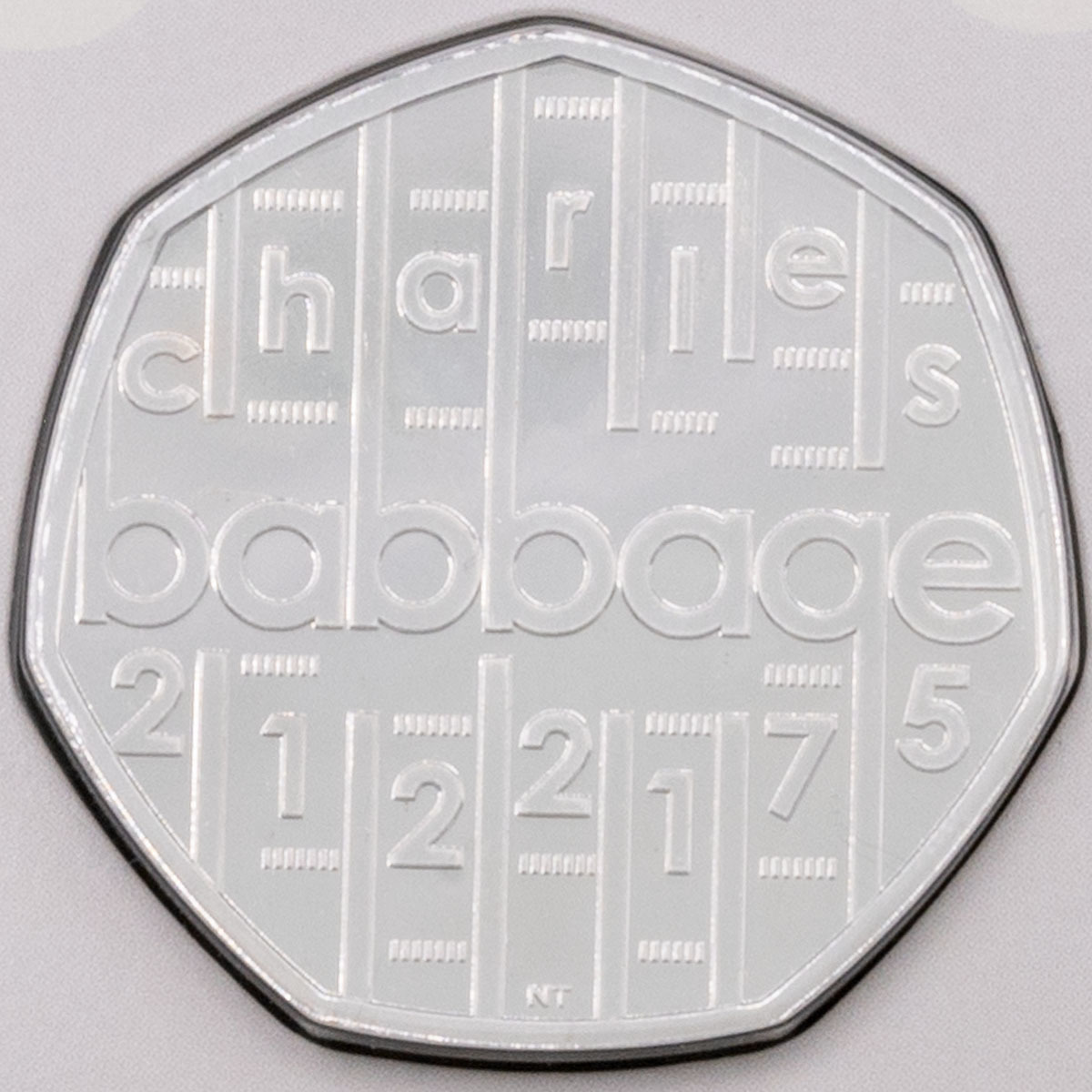 UK21CBBU 2021 Innovation In Science Charles Babbage Computing Fifty Pence Brilliant Uncirculated Coin In Folder Reverse