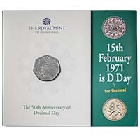 UK21DDBU 2021 Decimal Day 50th Anniversary 50p Brilliant Uncirculated Thumbnail