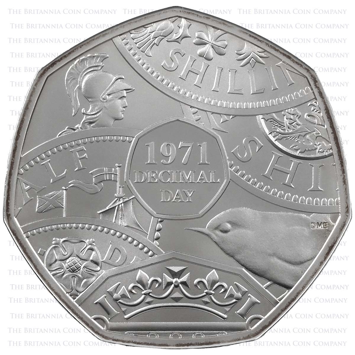 UK21DDSP 2021 Decimal Day 50th Anniversary 50p Silver Proof Reverse