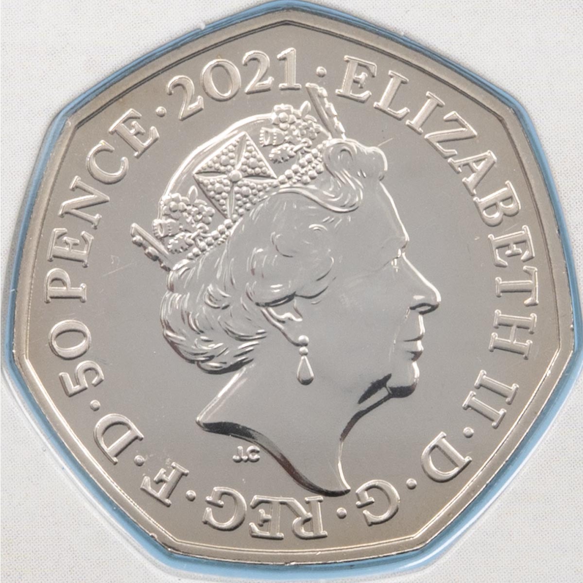 2021 Dimorphodon Fifty Pence Brilliant Uncirculated Dinosauria Coin obverse design