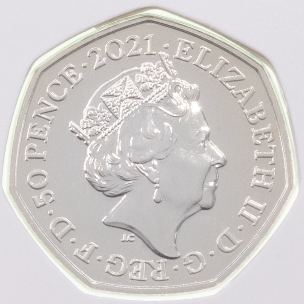 UK21GBCB 2021 Team GB Olympic Games Coloured Fifty Pence Brilliant Uncirculated Coin In Folder Obverse