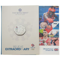 UK21GBCB 2021 Team GB Olympic Games Coloured Fifty Pence Brilliant Uncirculated Coin In Folder Thumbnail
