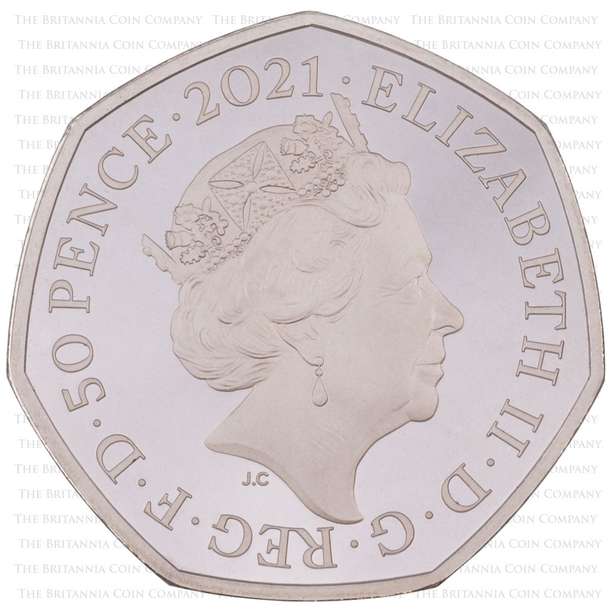 UK21GBPF 2021 Team GB Fifty Pence Piedfort Silver Proof Coin obverse image