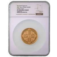 2021 Great Engravers Gothic Quartered Arms Five Ounce Gold Proof Coin NGC Graded PF 70 Ultra Cameo Thumbnail