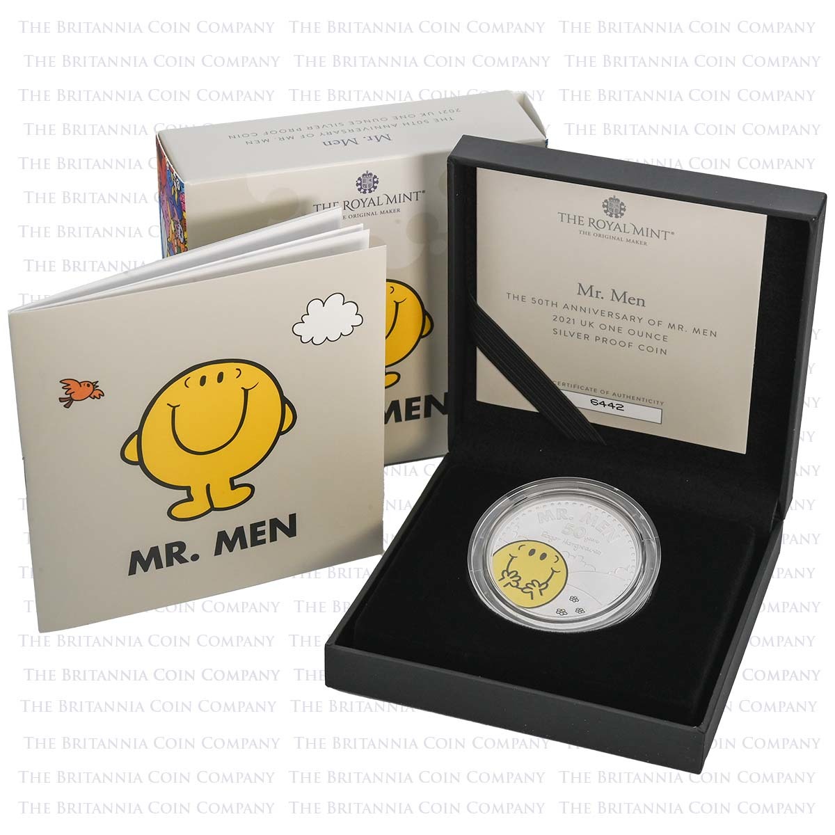 UK21M11S 2021 Mr Happy 1 Ounce Silver Proof Mr Men Boxed