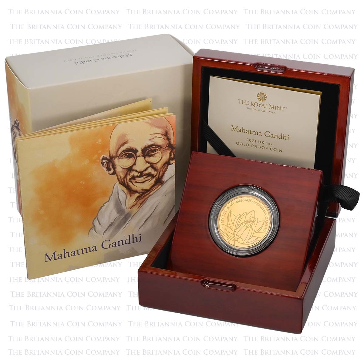 UK21MGGP 2021 Mahatma Gandhi 1oz Gold Proof Boxed