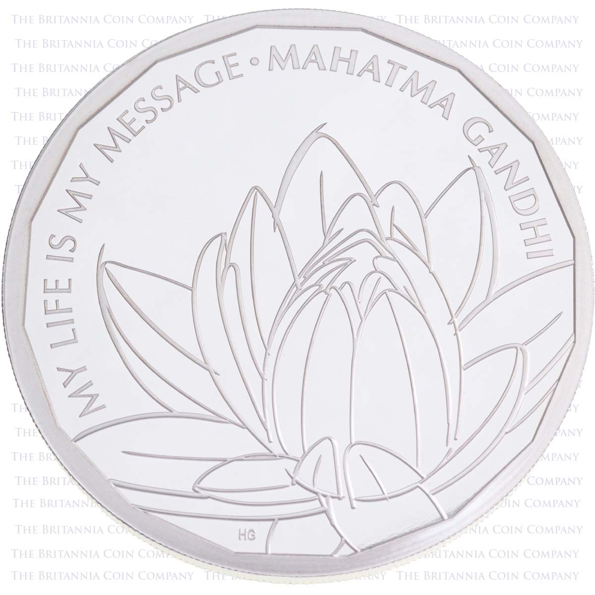 UK21MGSP 2021 Mahatma Gandhi One Ounce Silver Proof Coin Reverse