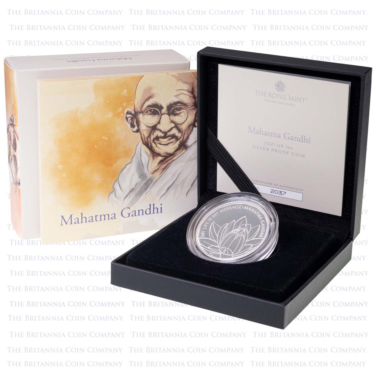 UK21MGSP 2021 Mahatma Gandhi One Ounce Silver Proof Coin